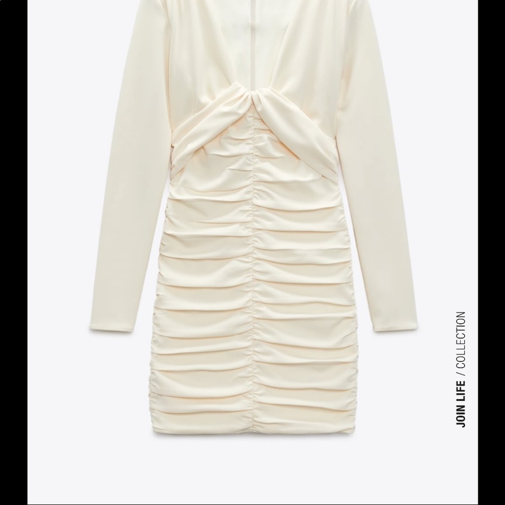 Zara draped Dress in oyster white - Picture 9 of 10